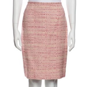 Lafayette 148 New tweed wool blend pencil Skirt knee length slit high waist